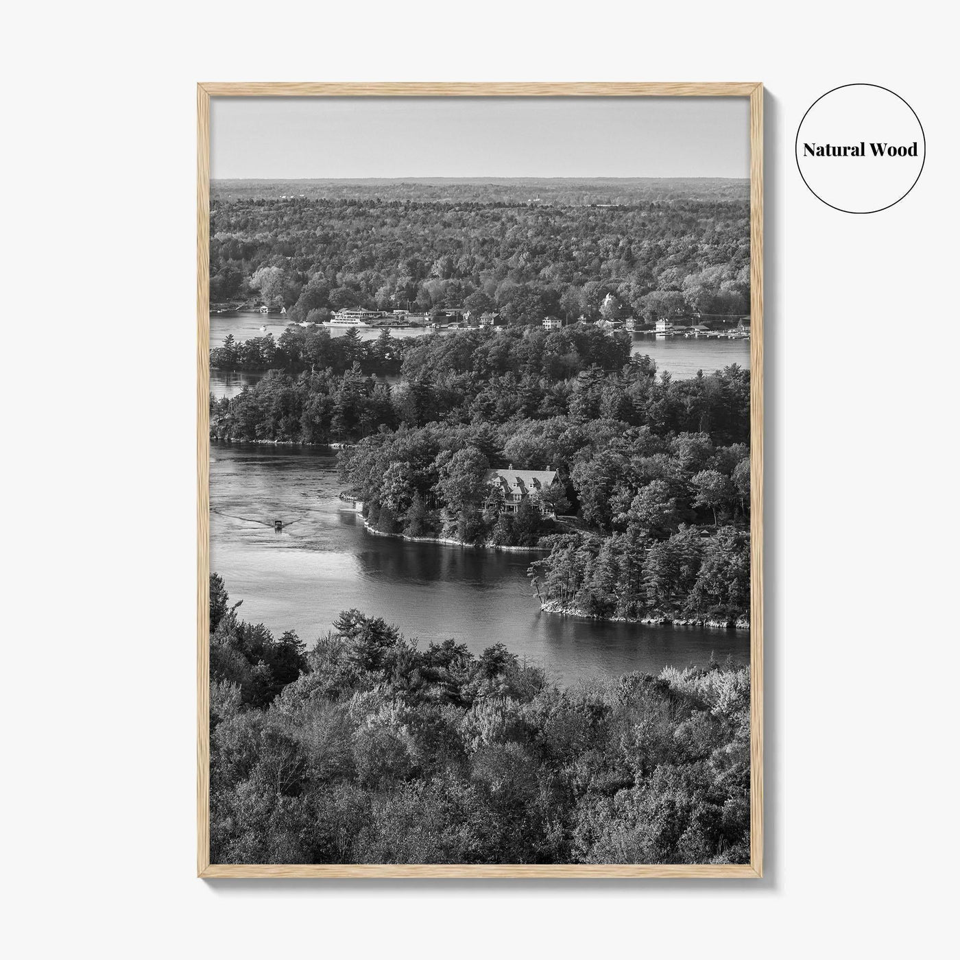 Thousand Islands Black and White Fine Art Photo Print, St Lawrence River Ontario Canada