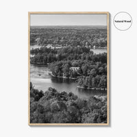 Thousand Islands Black and White Fine Art Photo Print, St Lawrence River Ontario Canada