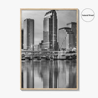 Tampa Skyline Black and White Fine Art Photo Print, Florida Downtown, USA Wall Poster