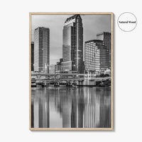 Tampa Skyline Black and White Fine Art Photo Print, Florida Downtown, USA Wall Poster