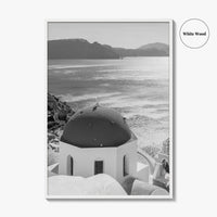 Santorini Greece Black and White Fine Art Photo Print, Cyclades Greek Islands Wall Poster