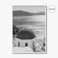 Santorini Greece Black and White Fine Art Photo Print, Cyclades Greek Islands Wall Poster