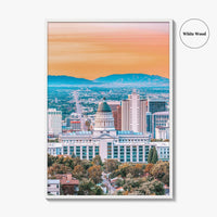 Salt Lake City Skyline Fine Art Photo Print, Wall Decor Poster, Utah USA