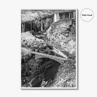 Zambia Black and White Fine Art Photo Print, Victoria Falls Bridge, Zambezi River Poster