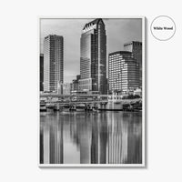Tampa Skyline Black and White Fine Art Photo Print, Florida Downtown, USA Wall Poster