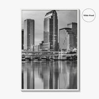 Tampa Skyline Black and White Fine Art Photo Print, Florida Downtown, USA Wall Poster