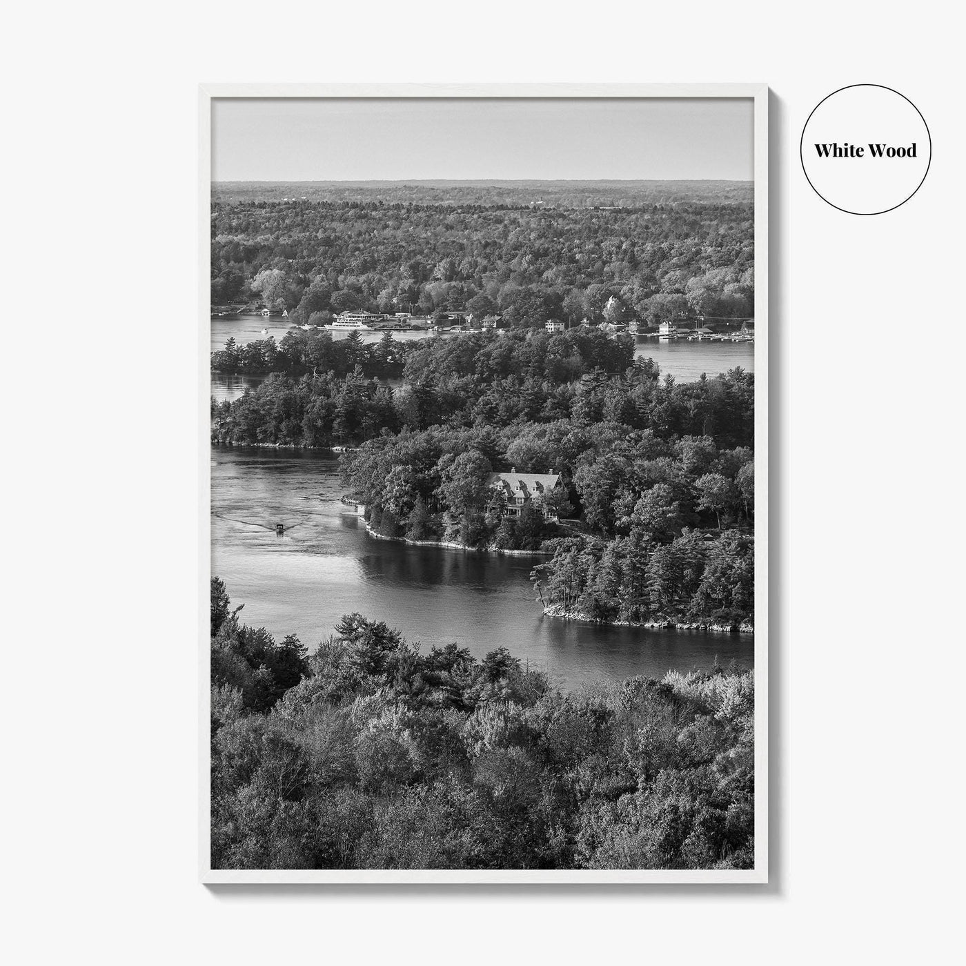Thousand Islands Black and White Fine Art Photo Print, St Lawrence River Ontario Canada