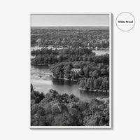 Thousand Islands Black and White Fine Art Photo Print, St Lawrence River Ontario Canada