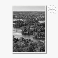 Thousand Islands Black and White Fine Art Photo Print, St Lawrence River Ontario Canada