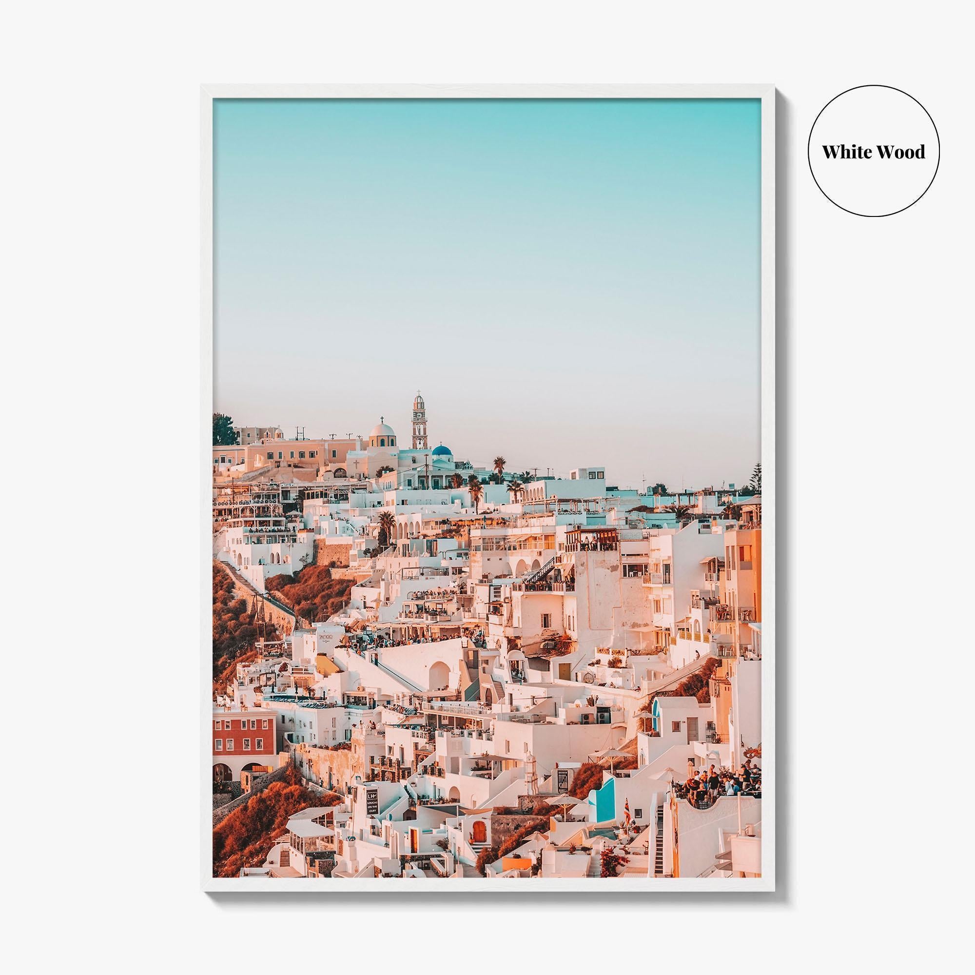 Santorini Fine Art Photo Print, Fira Thira Greece, Greek Island Wall Decor Poster