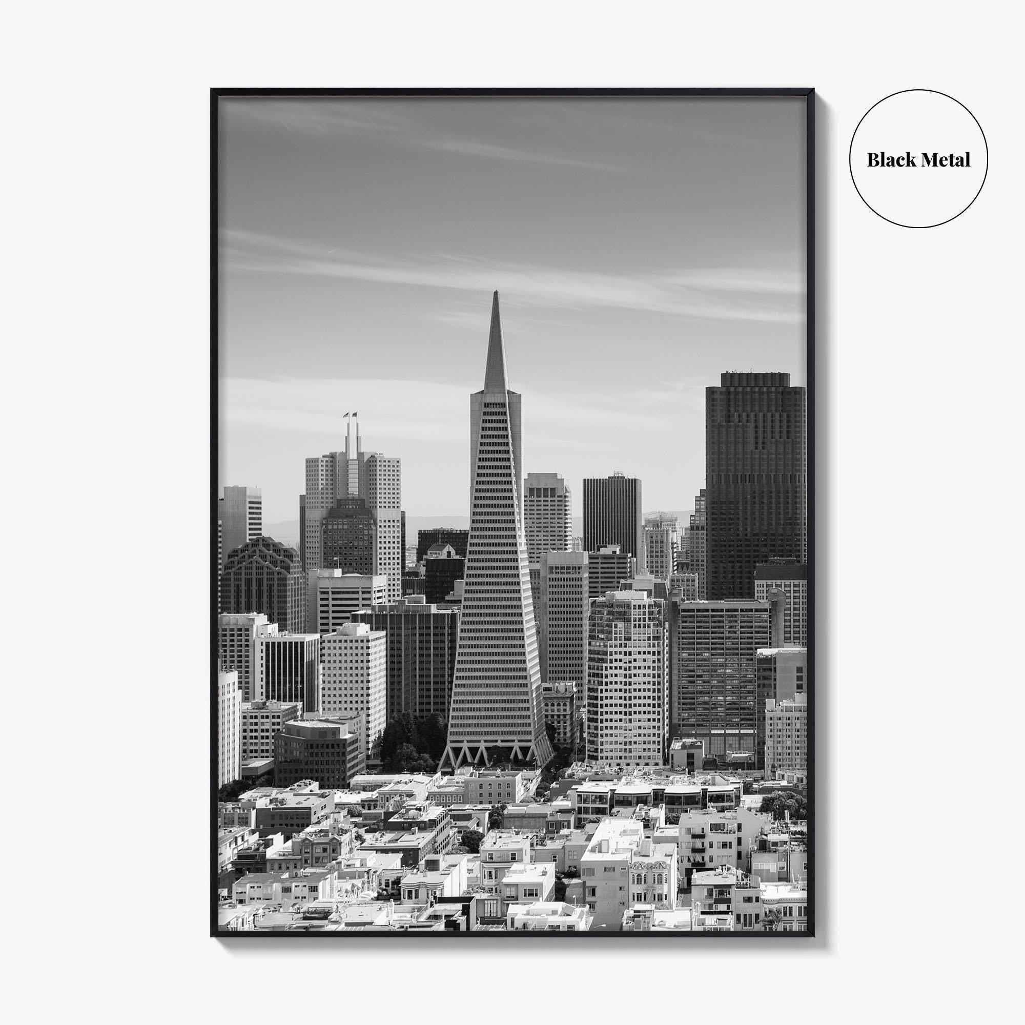 San Francisco Skyline Black and White Fine Art Photo Print, Bay Area California Poster