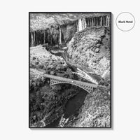 Zambia Black and White Fine Art Photo Print, Victoria Falls Bridge, Zambezi River Poster