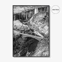 Zambia Black and White Fine Art Photo Print, Victoria Falls Bridge, Zambezi River Poster