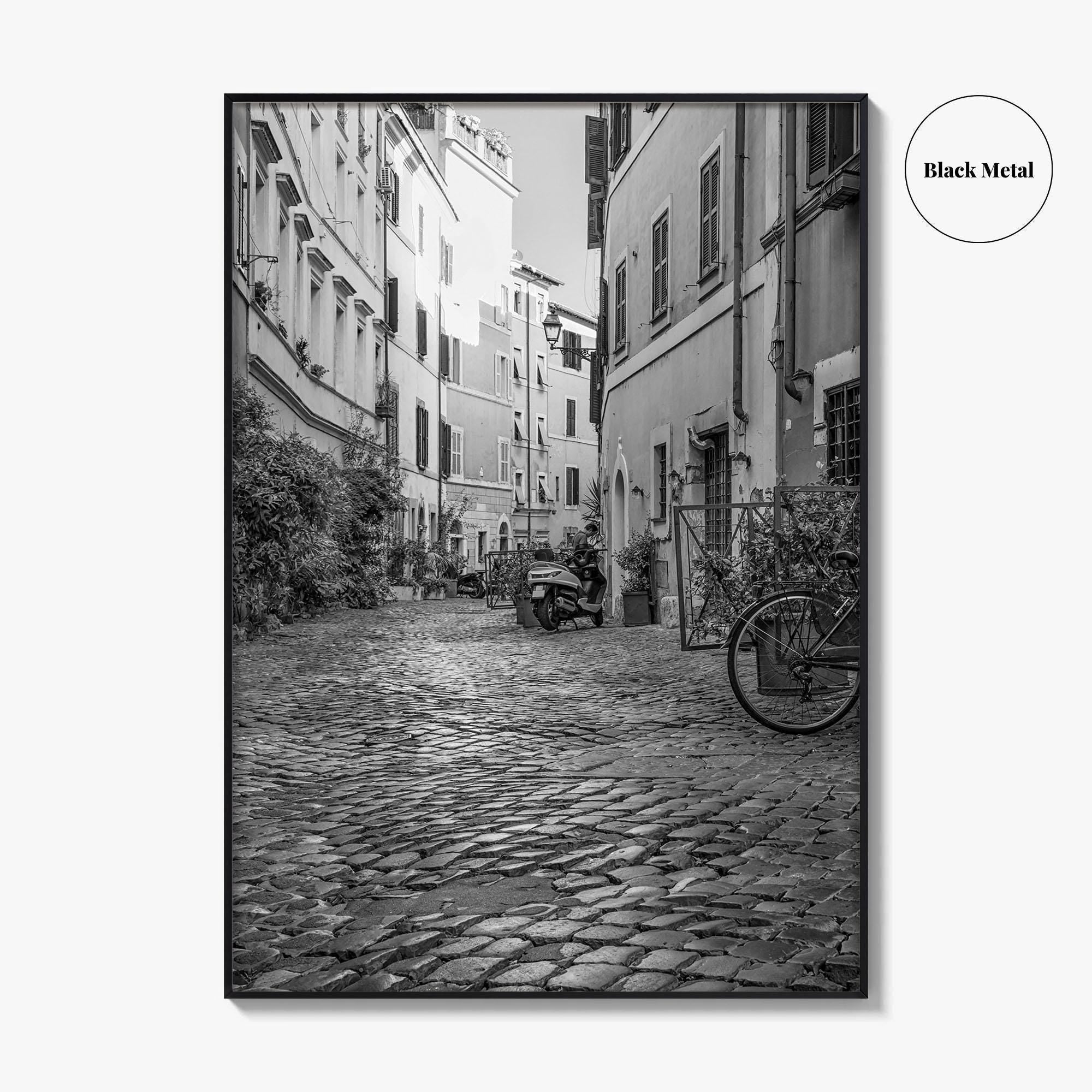 Rome Black and White Fine Art Photo Print, Trastevere Architecture, Lazio Italy Poster