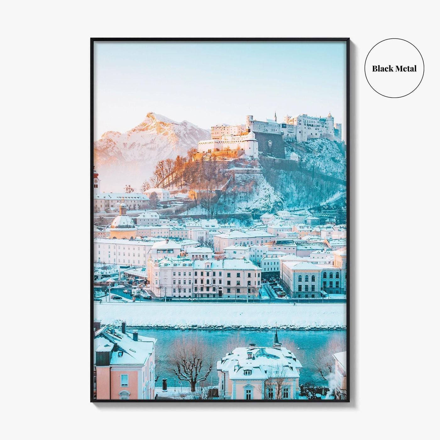 Salzburg Fine Art Photo Print, Hohensalzburg Fortress, Salzach River, Austria, Wall Decor Poster