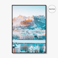 Salzburg Fine Art Photo Print, Hohensalzburg Fortress, Salzach River, Austria, Wall Decor Poster