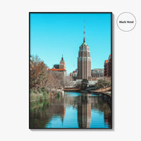 San Antonio Skyline Fine Art Photo Print, River Walk Reflection, Texas USA Wall Poster