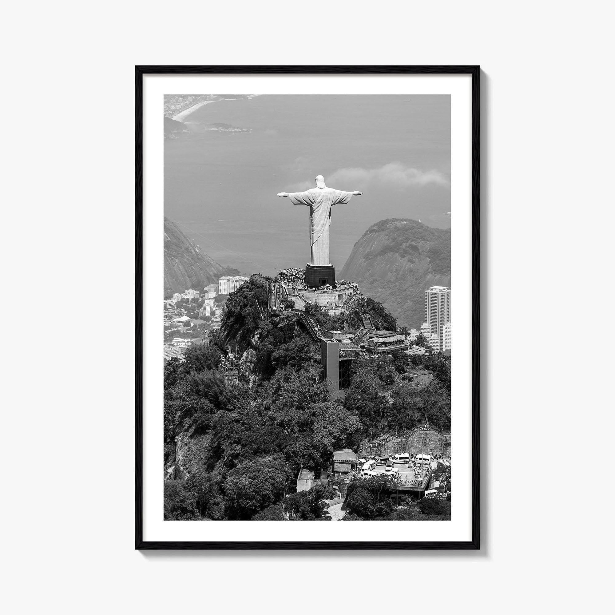 Rio de Janeiro Black and White Fine Art Photo Print, Christ the Redeemer, Brazil Poster