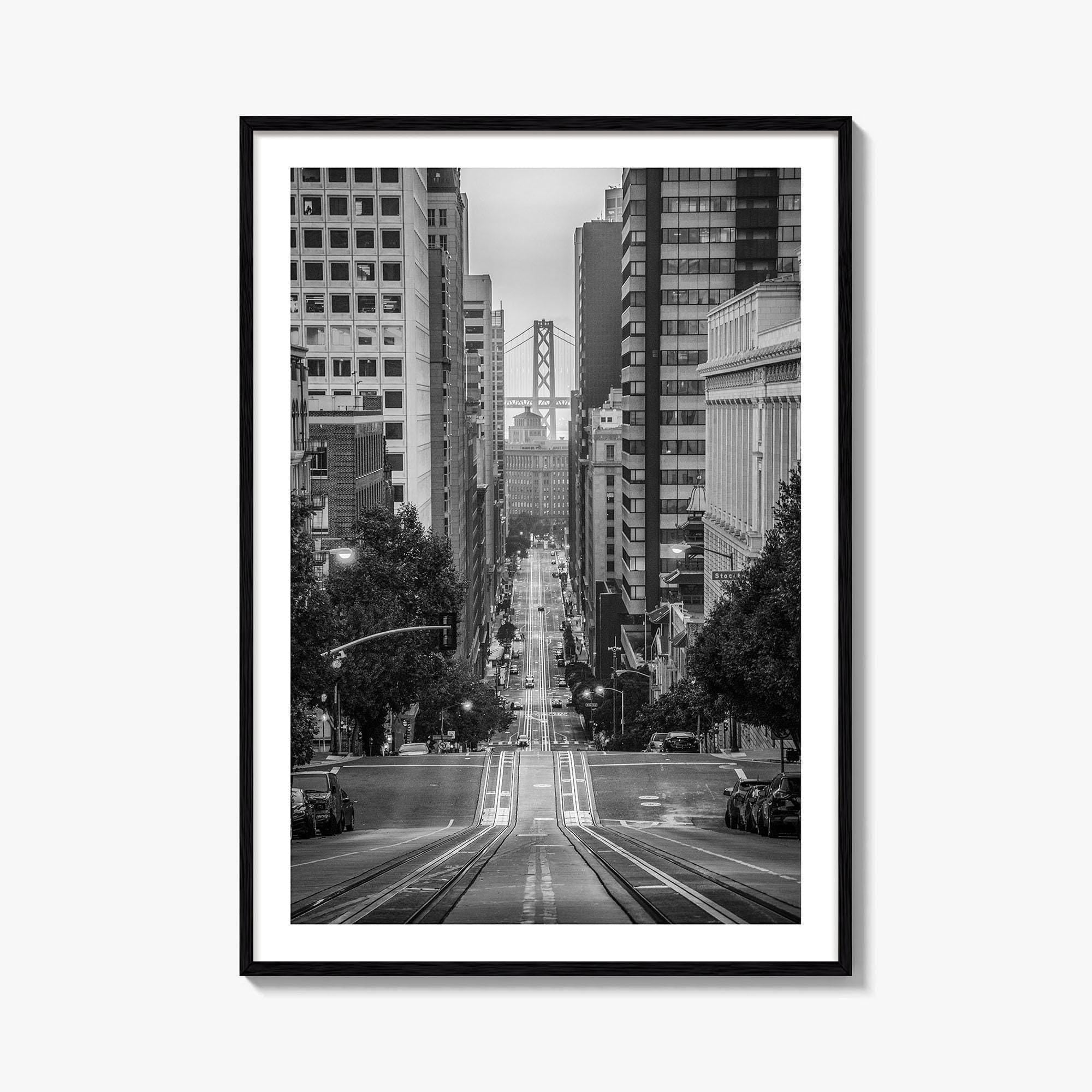 San Francisco Skyline Black and White Fine Art Photo Print, Bay Bridge, California Poster