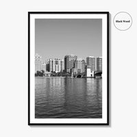 West Palm Beach Skyline Black and White Fine Art Photo Print, Florida Poster