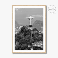 Rio de Janeiro Black and White Fine Art Photo Print, Christ the Redeemer, Brazil Poster