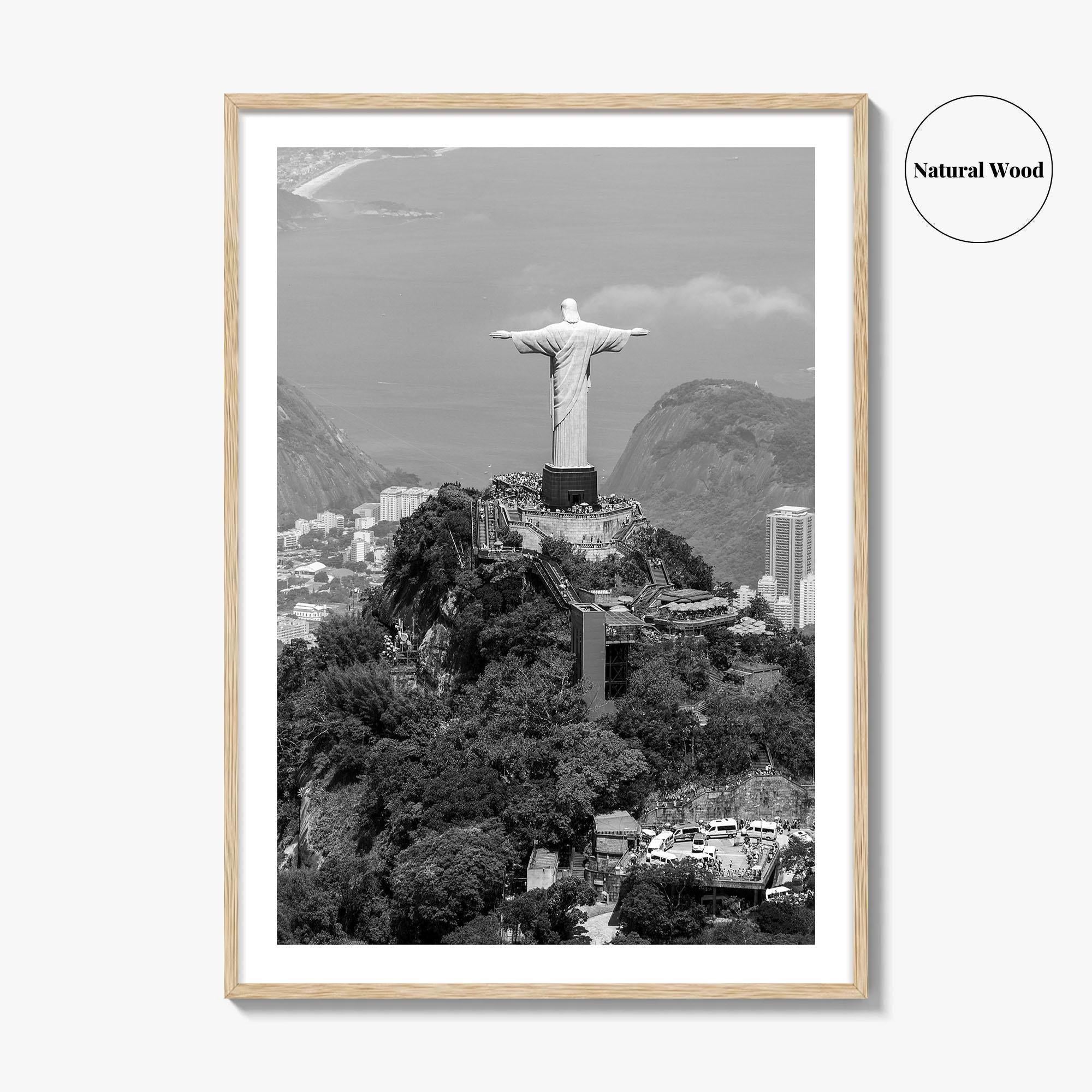 Rio de Janeiro Black and White Fine Art Photo Print, Christ the Redeemer, Brazil Poster