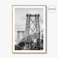 Williamsburg Bridge New York Black and White Fine Art Photo Print, Brooklyn NYC, Poster