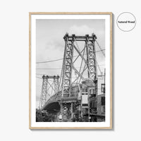 Williamsburg Bridge New York Black and White Fine Art Photo Print, Brooklyn NYC, Poster