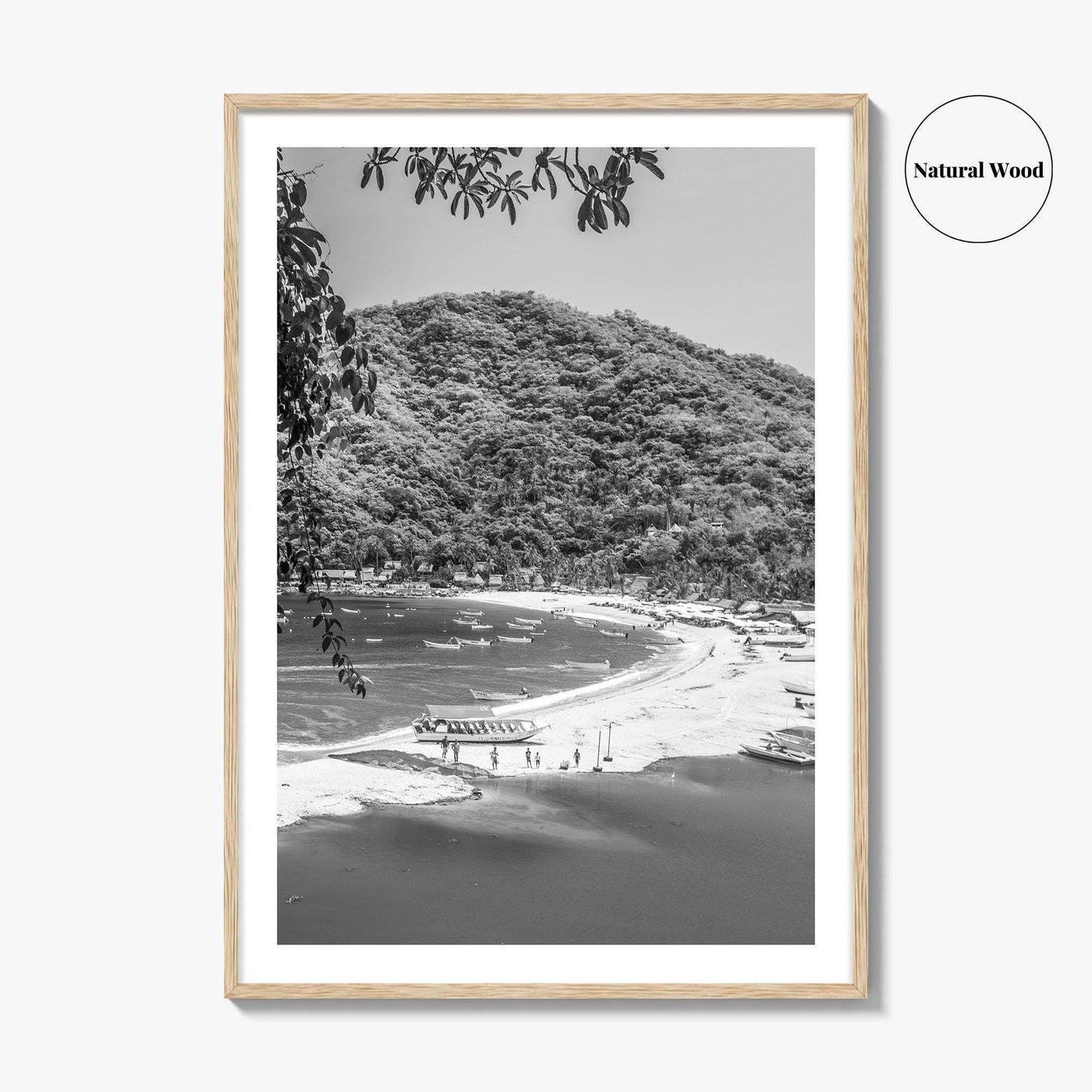 Yelapa Black and White Fine Art Photo Print, Riviera Nayarit, Mexico, Puerto Vallarta Poster