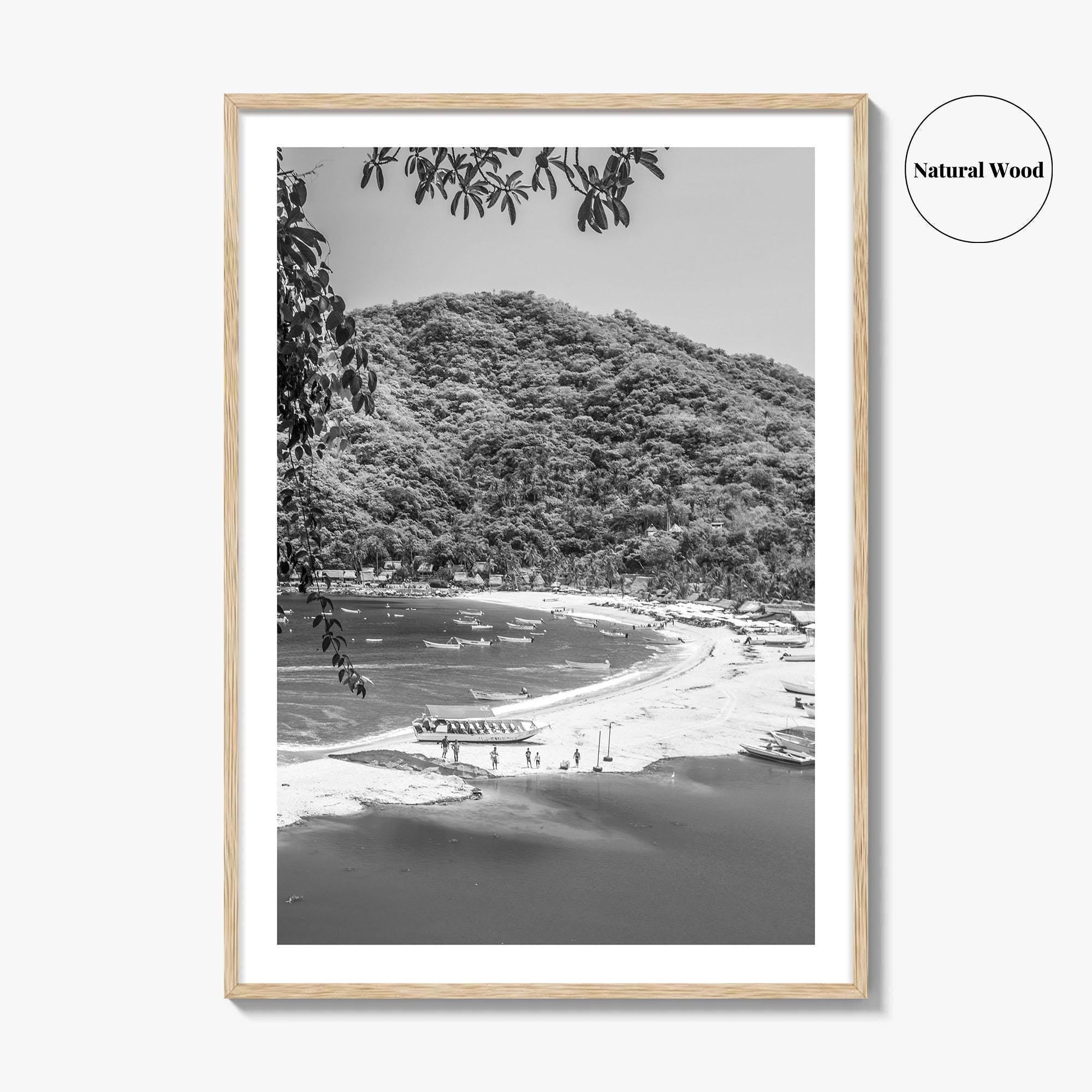 Yelapa Black and White Fine Art Photo Print, Riviera Nayarit, Mexico, Puerto Vallarta Poster