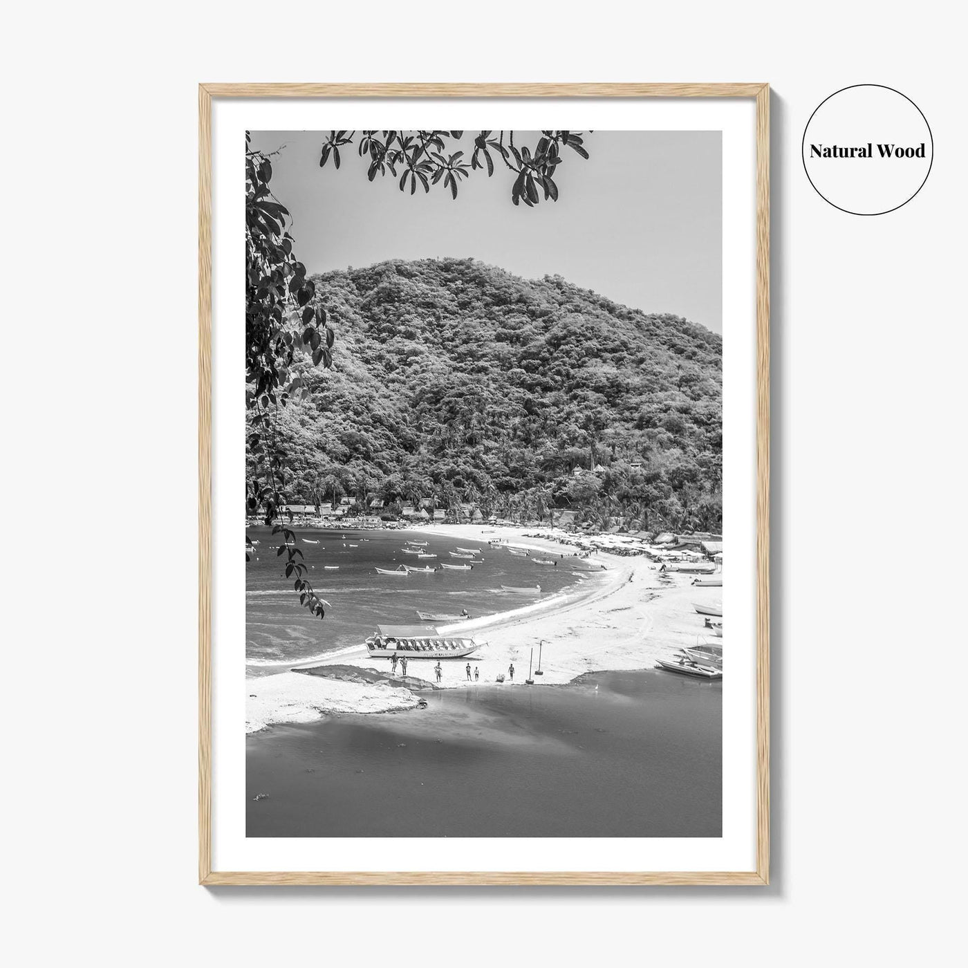 Yelapa Black and White Fine Art Photo Print, Riviera Nayarit, Mexico, Puerto Vallarta Poster