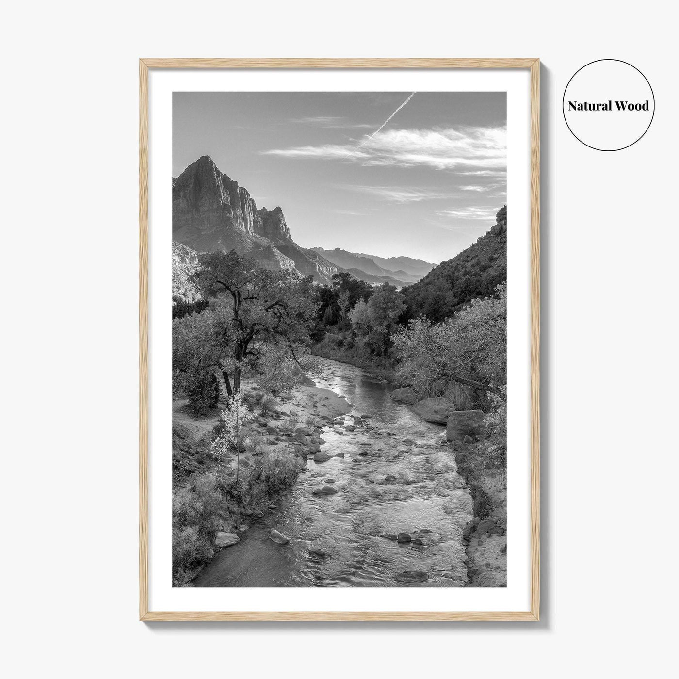 Zion National Park Black and White Fine Art Photo Print, Watchman, Utah USA Poster