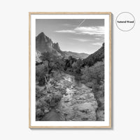 Zion National Park Black and White Fine Art Photo Print, Watchman, Utah USA Poster