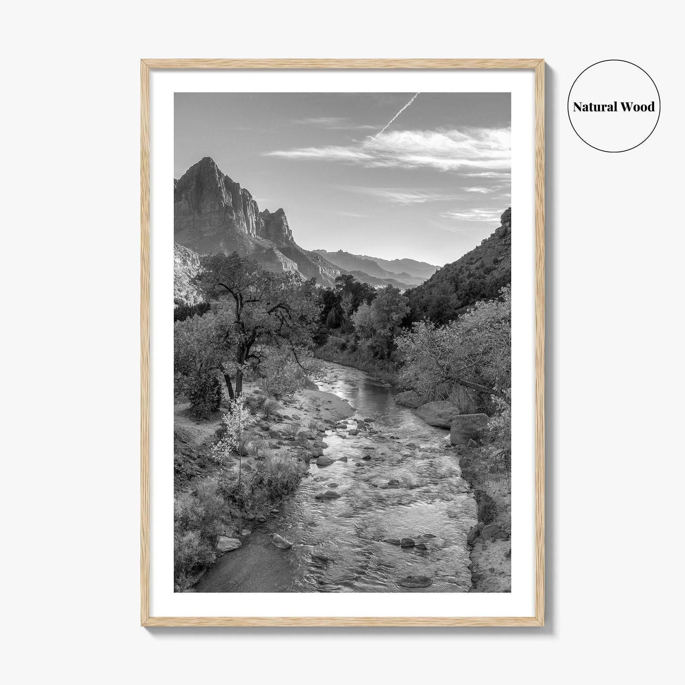 Zion National Park Black and White Fine Art Photo Print, Watchman, Utah USA Poster