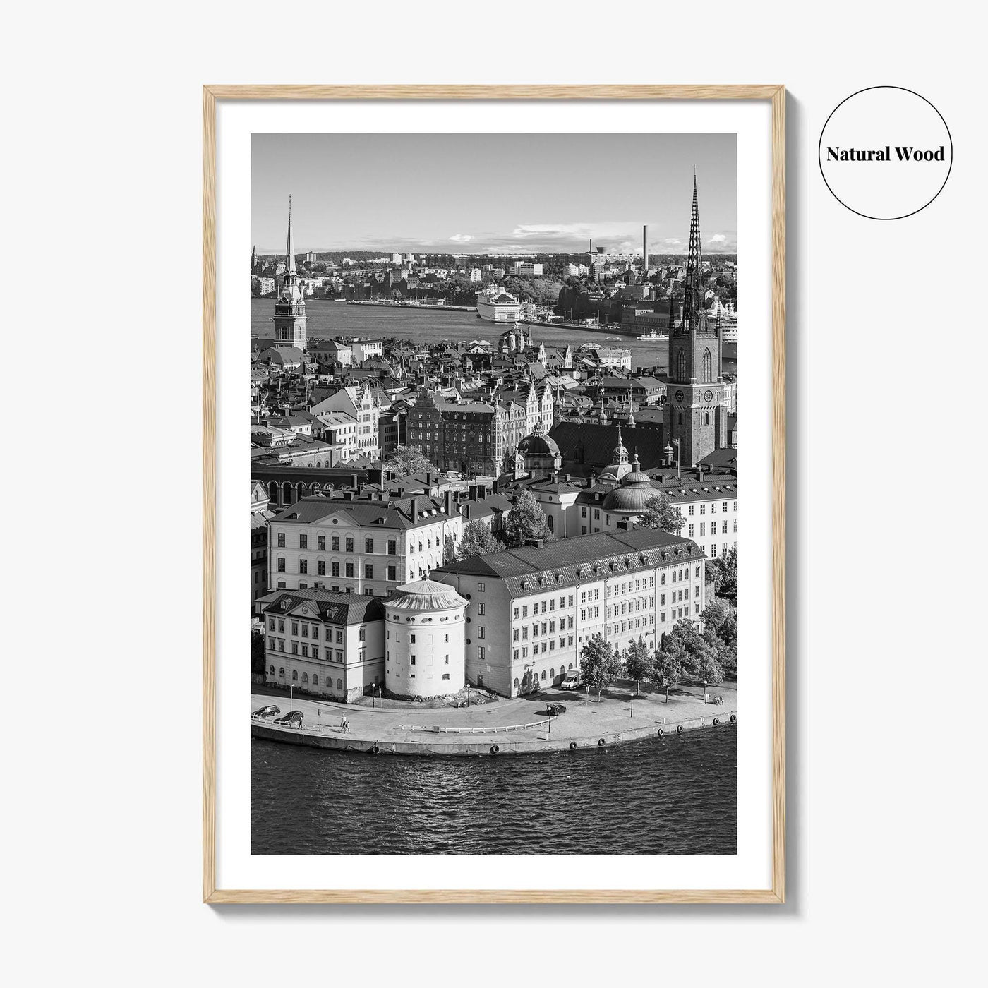 Stockholm Skyline Black and White Fine Art Photo Print, Gamla Stan, Sweden Poster