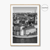 Stockholm Skyline Black and White Fine Art Photo Print, Gamla Stan, Sweden Poster