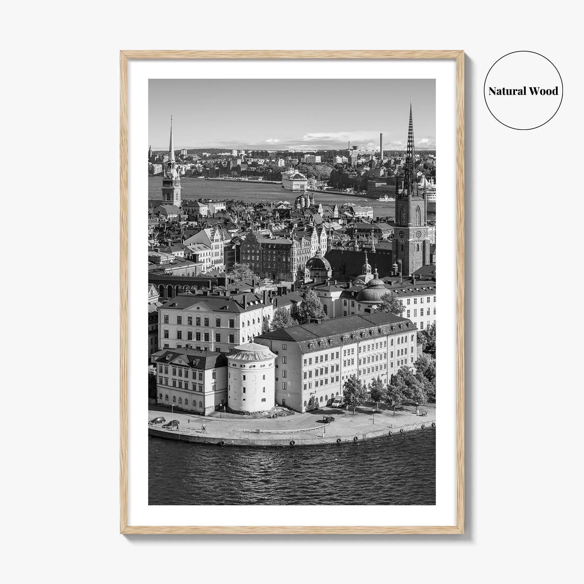 Stockholm Skyline Black and White Fine Art Photo Print, Gamla Stan, Sweden Poster