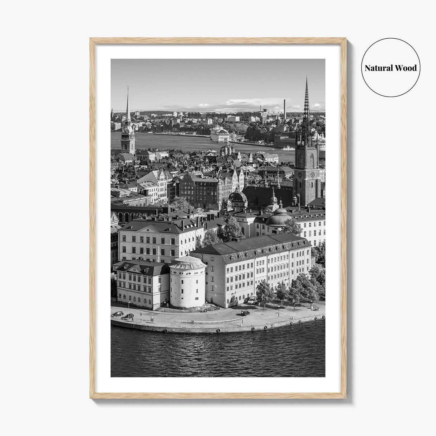 Stockholm Skyline Black and White Fine Art Photo Print, Gamla Stan, Sweden Poster