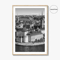 Stockholm Skyline Black and White Fine Art Photo Print, Gamla Stan, Sweden Poster