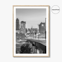 Youngstown Skyline Black and White Fine Art Photo Print, Downtown Ohio Poster