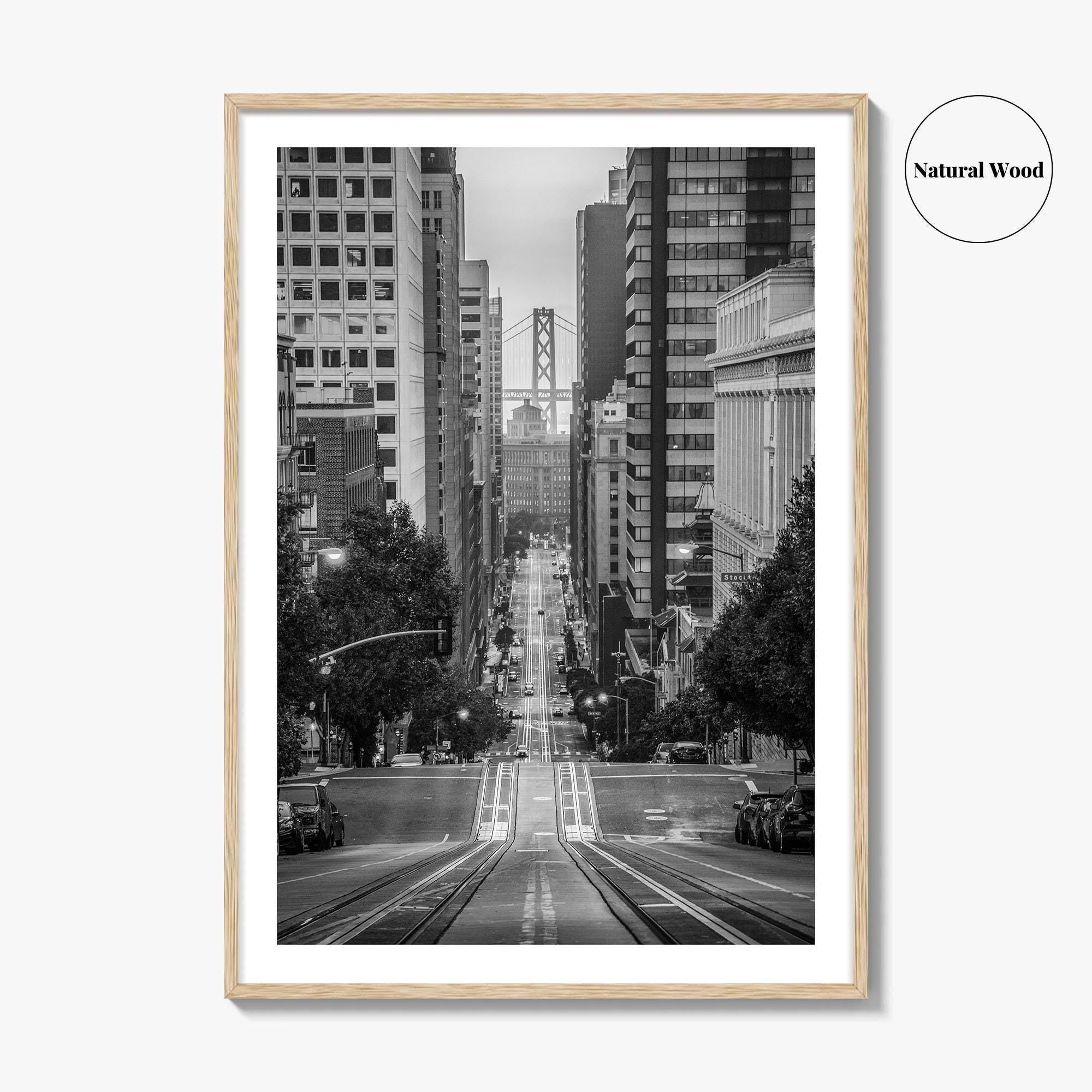 San Francisco Skyline Black and White Fine Art Photo Print, Bay Bridge, California Poster