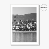 Santa Barbara Black and White Fine Art Photo Print, California Beach Marina Poster