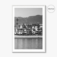 Santa Barbara Black and White Fine Art Photo Print, California Beach Marina Poster