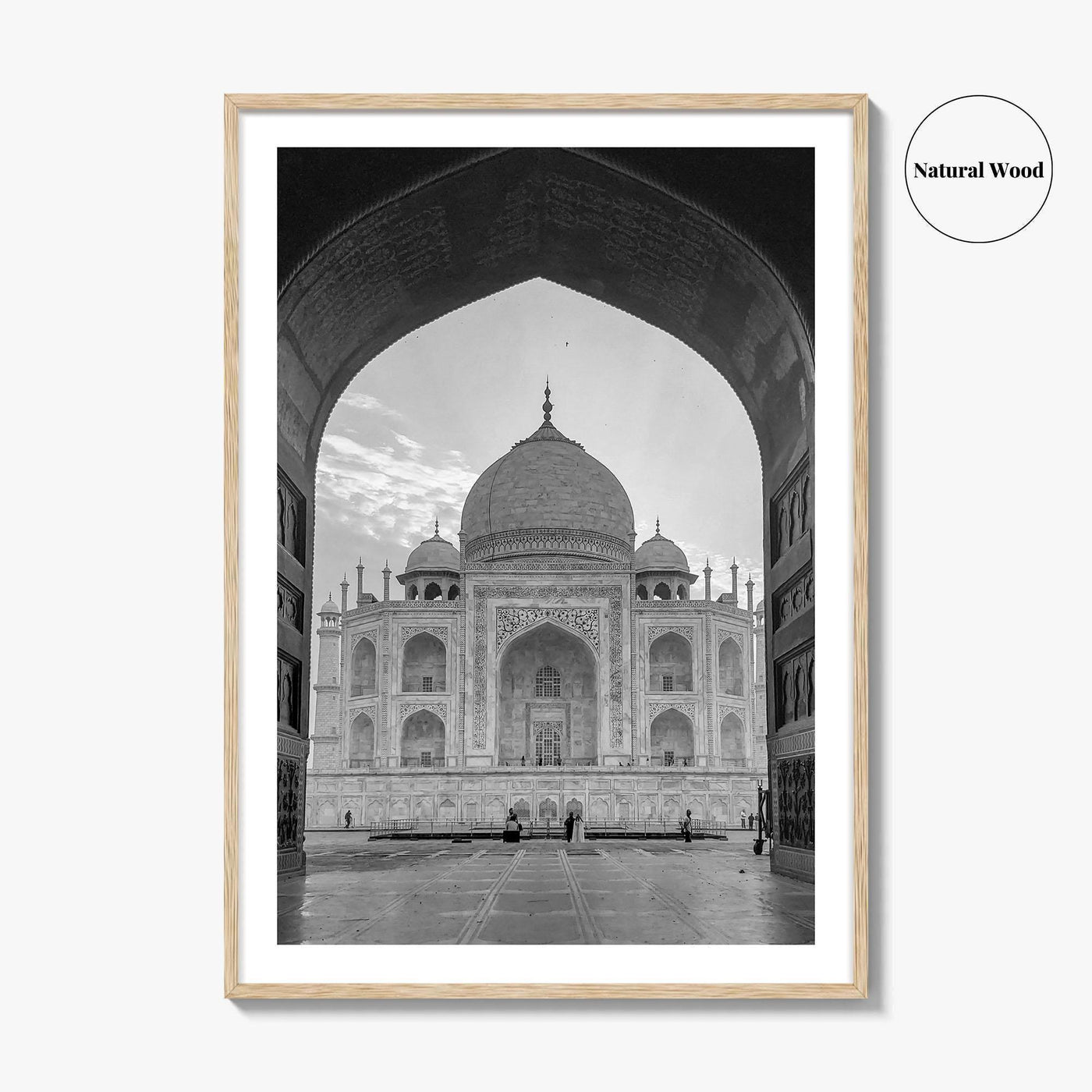 Taj Mahal Black and White Fine Art Photo Print, Agra India Poster