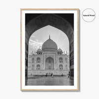 Taj Mahal Black and White Fine Art Photo Print, Agra India Poster
