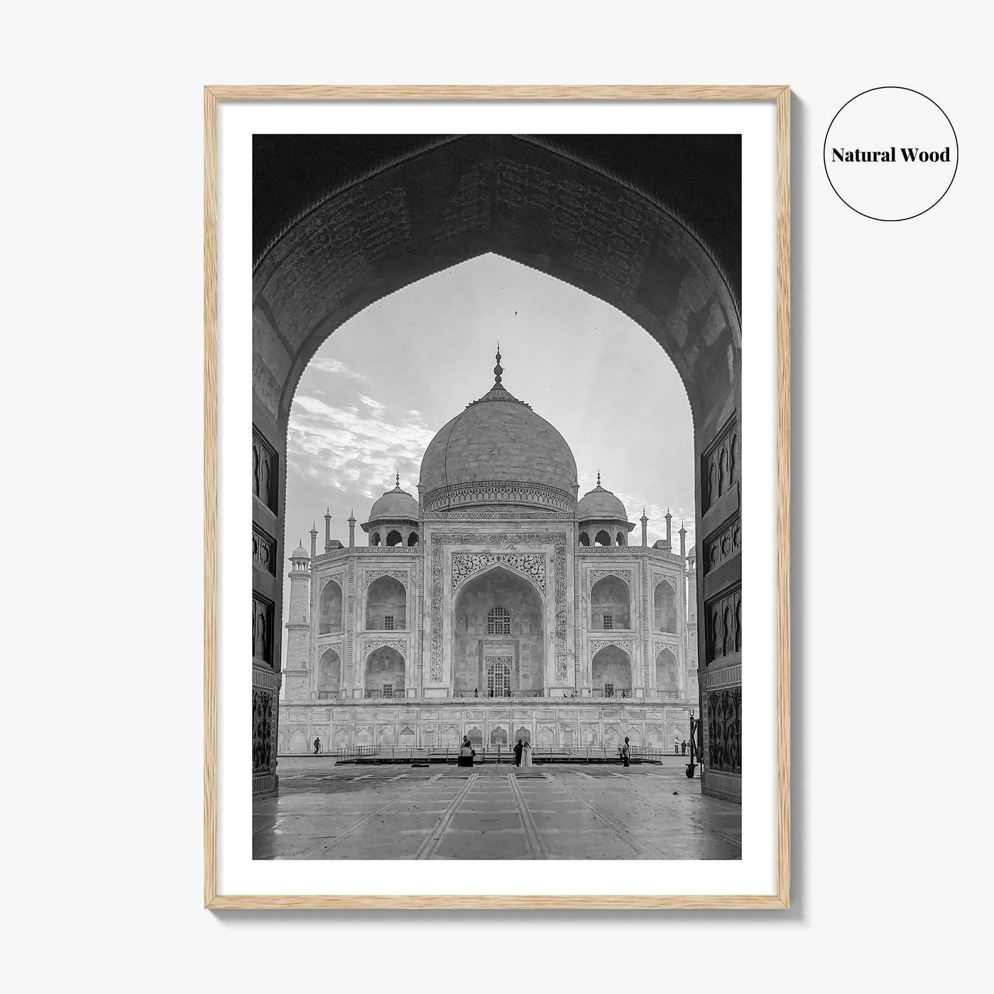 Taj Mahal Black and White Fine Art Photo Print, Agra India Poster