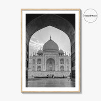 Taj Mahal Black and White Fine Art Photo Print, Agra India Poster