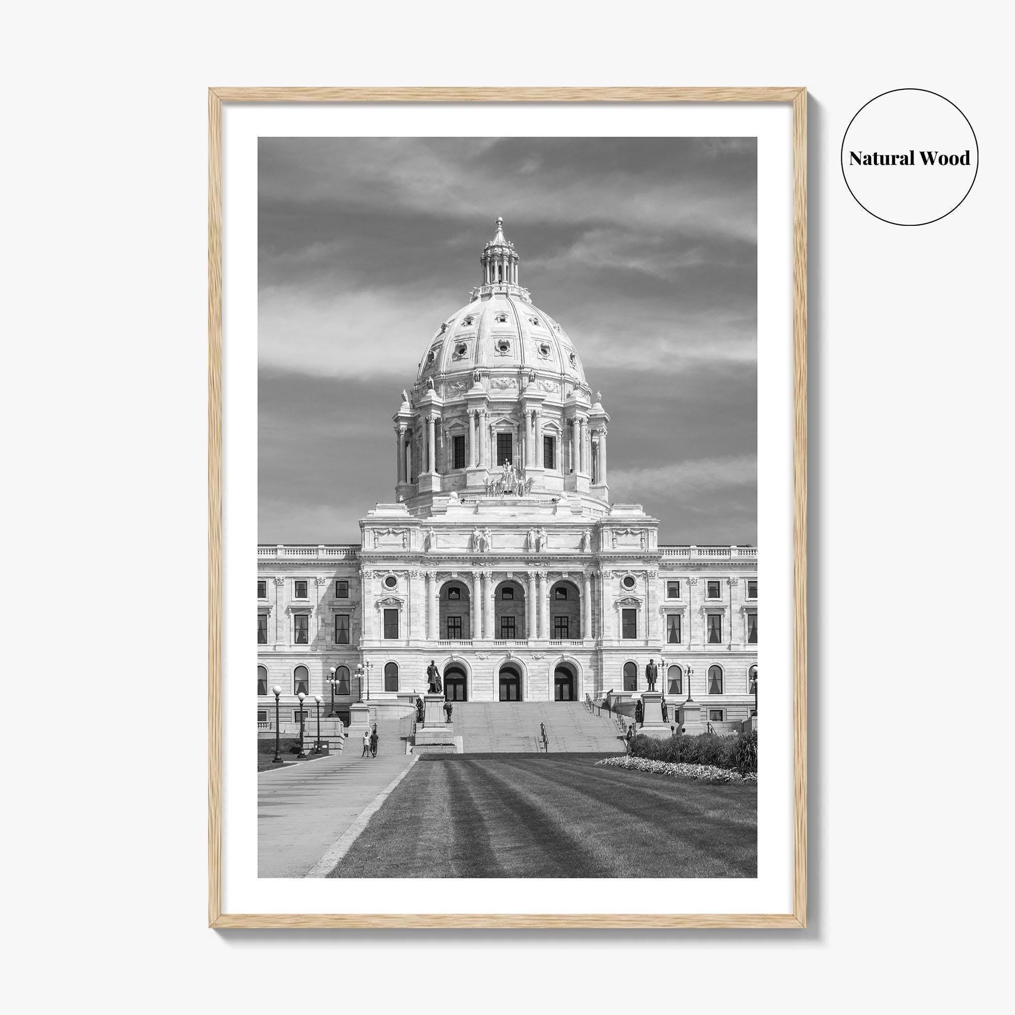 St Paul Black and White Fine Art Photo Print, State Capitol, Minnesota Poster