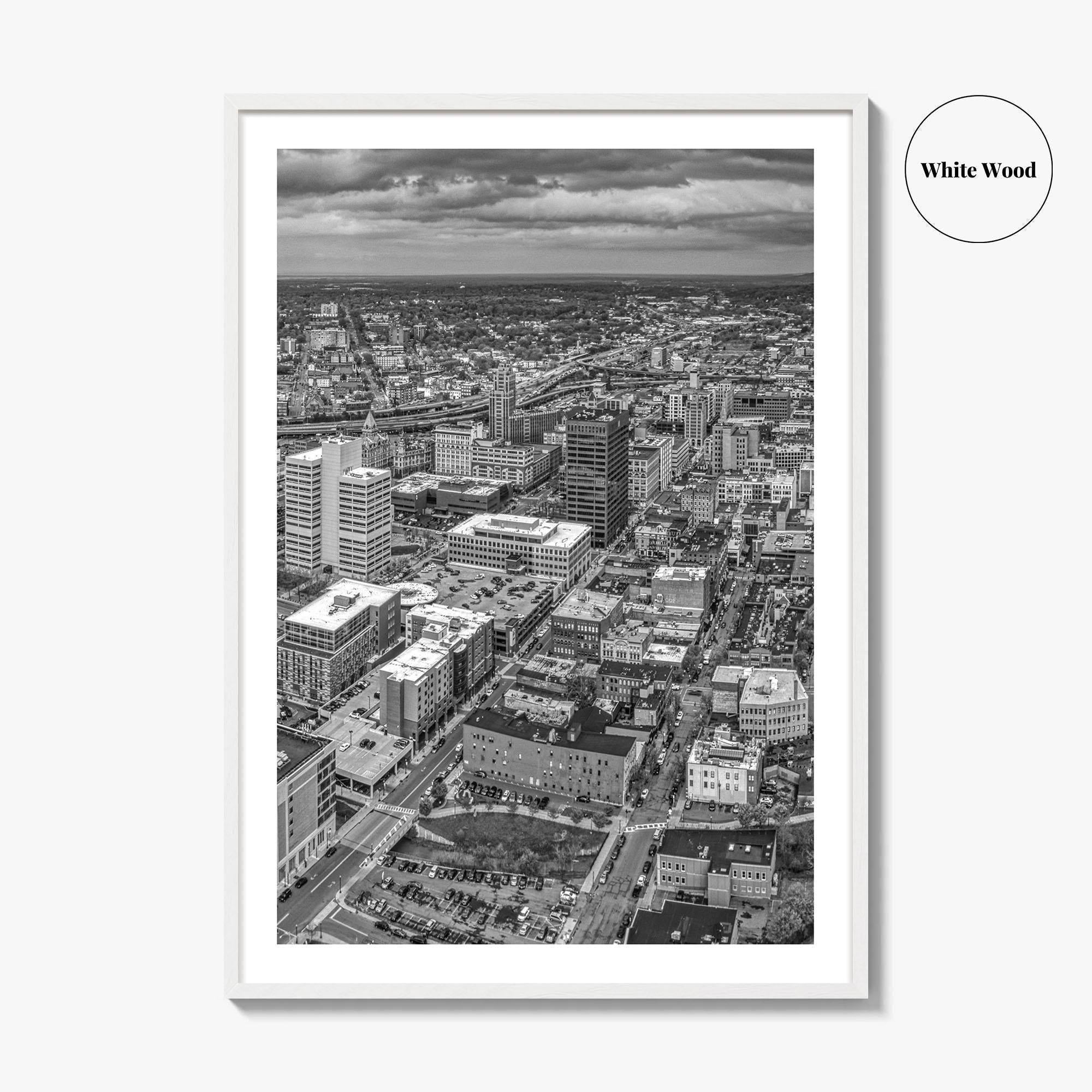 Syracuse Skyline Black and White Fine Art Photo Print, New York City Poster