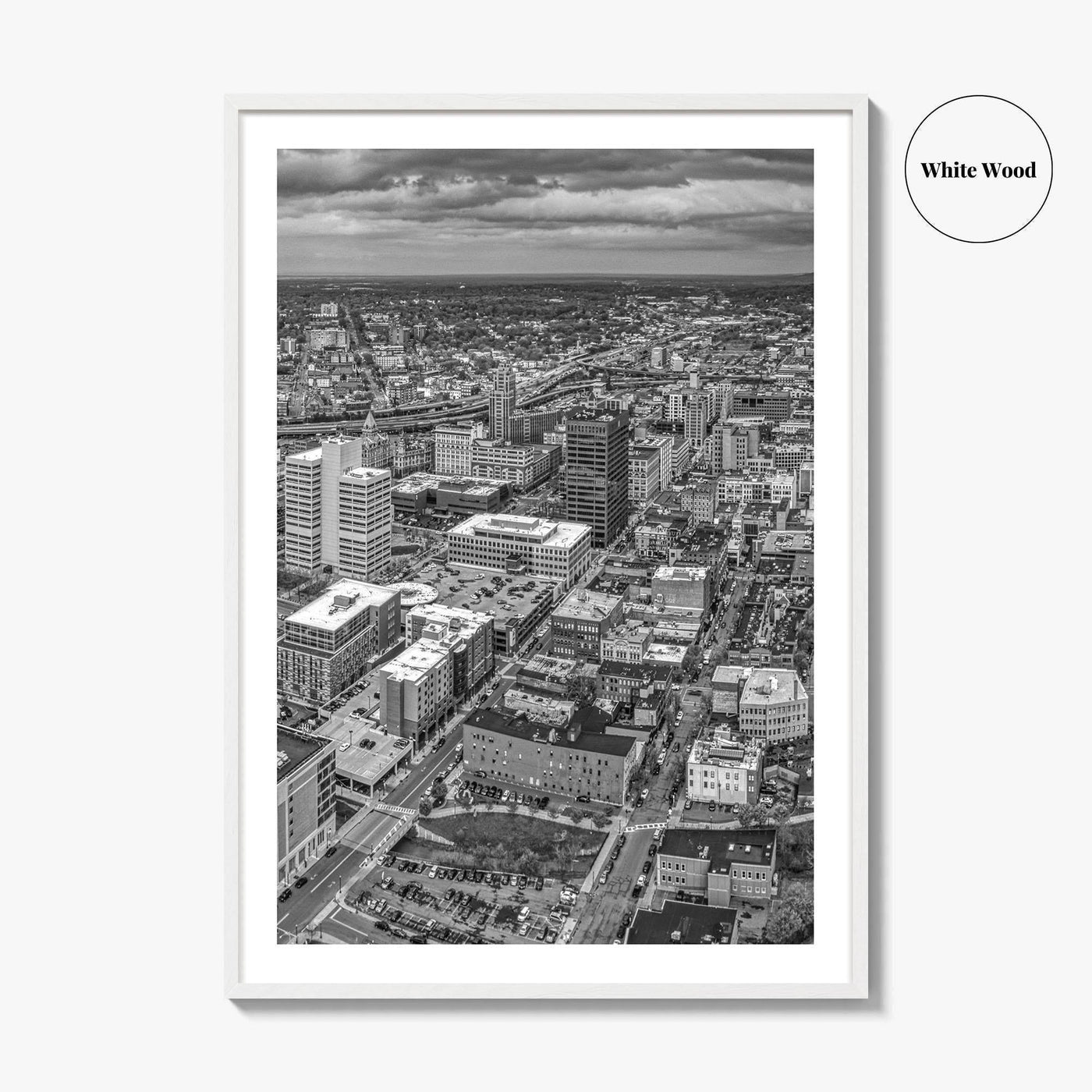 Syracuse Skyline Black and White Fine Art Photo Print, New York City Poster